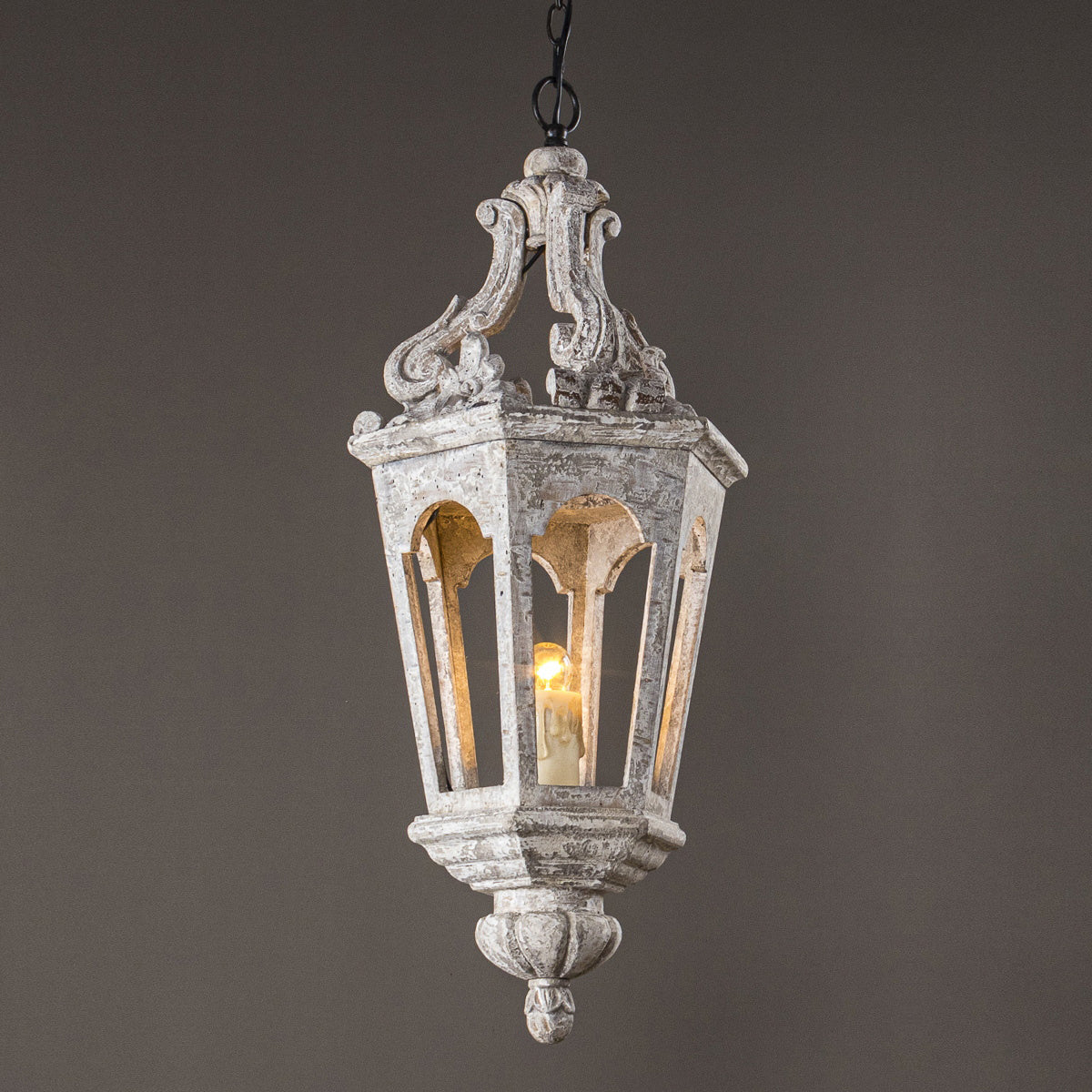 Bruges Lantern Pendant Lamp - Vintage French Quarter Wood Chandelier