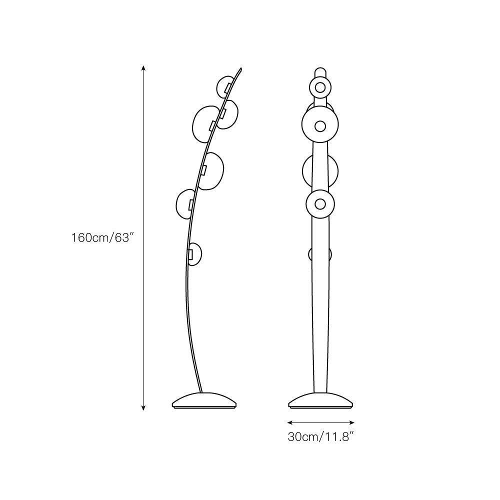 Bubbles Glass Floor Lamp - Iridescent Dew Drop LED Standing Light