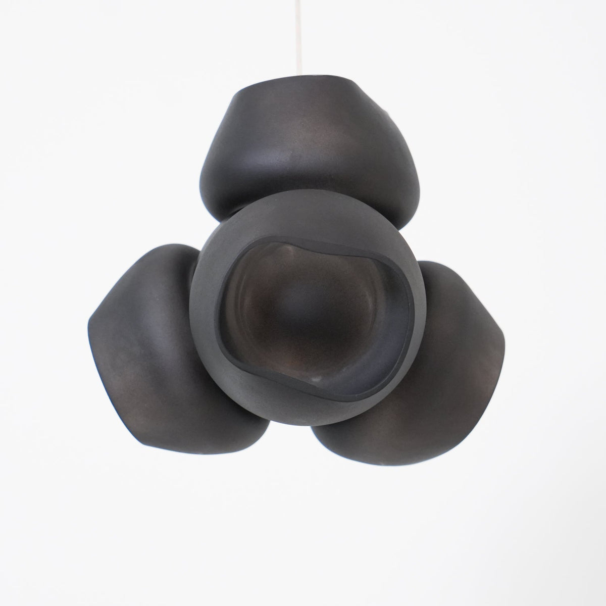 Process Glass Pendant Light - Modern Hand-Blown Opal Glass & Basket Shade