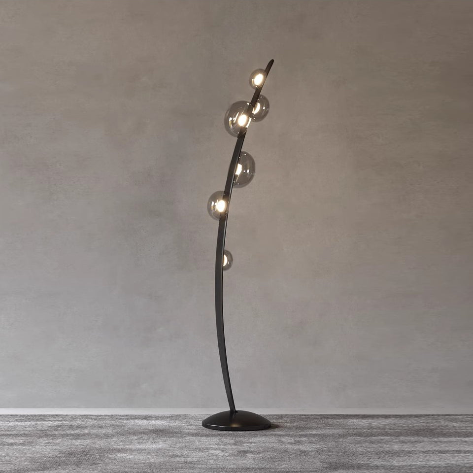 Bubbles Glass Floor Lamp - Iridescent Dew Drop LED Standing Light