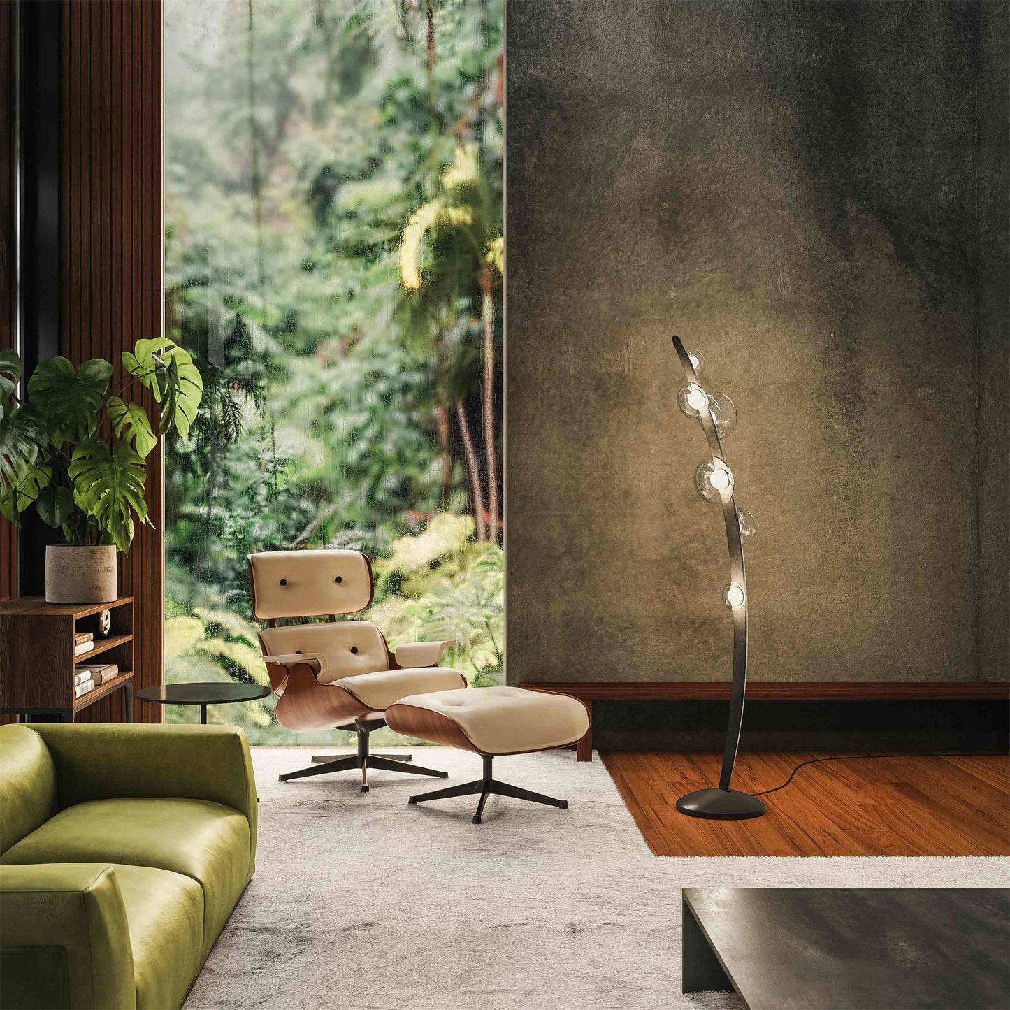 Bubbles Glass Floor Lamp - Iridescent Dew Drop LED Standing Light