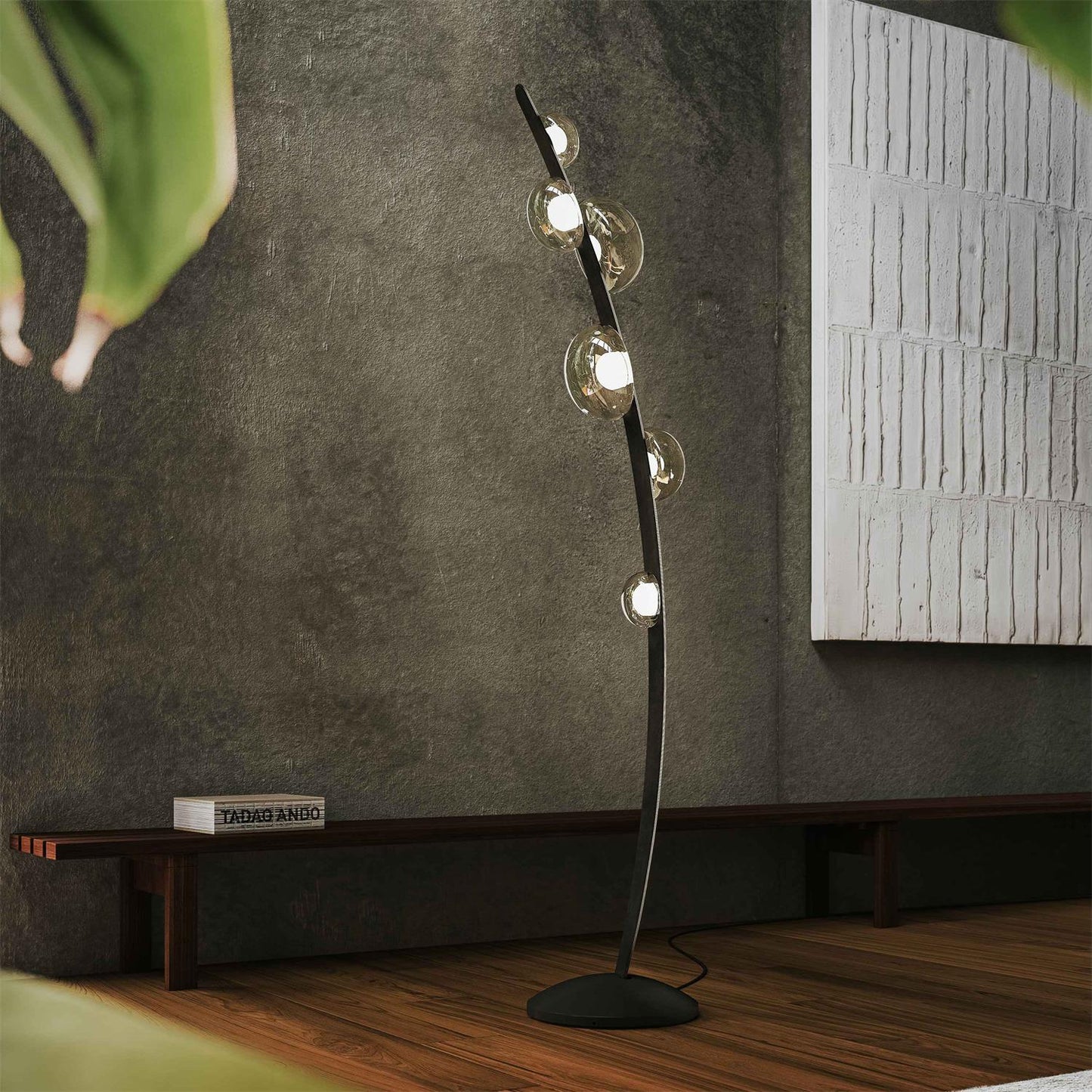 Bubbles Glass Floor Lamp - Iridescent Dew Drop LED Standing Light
