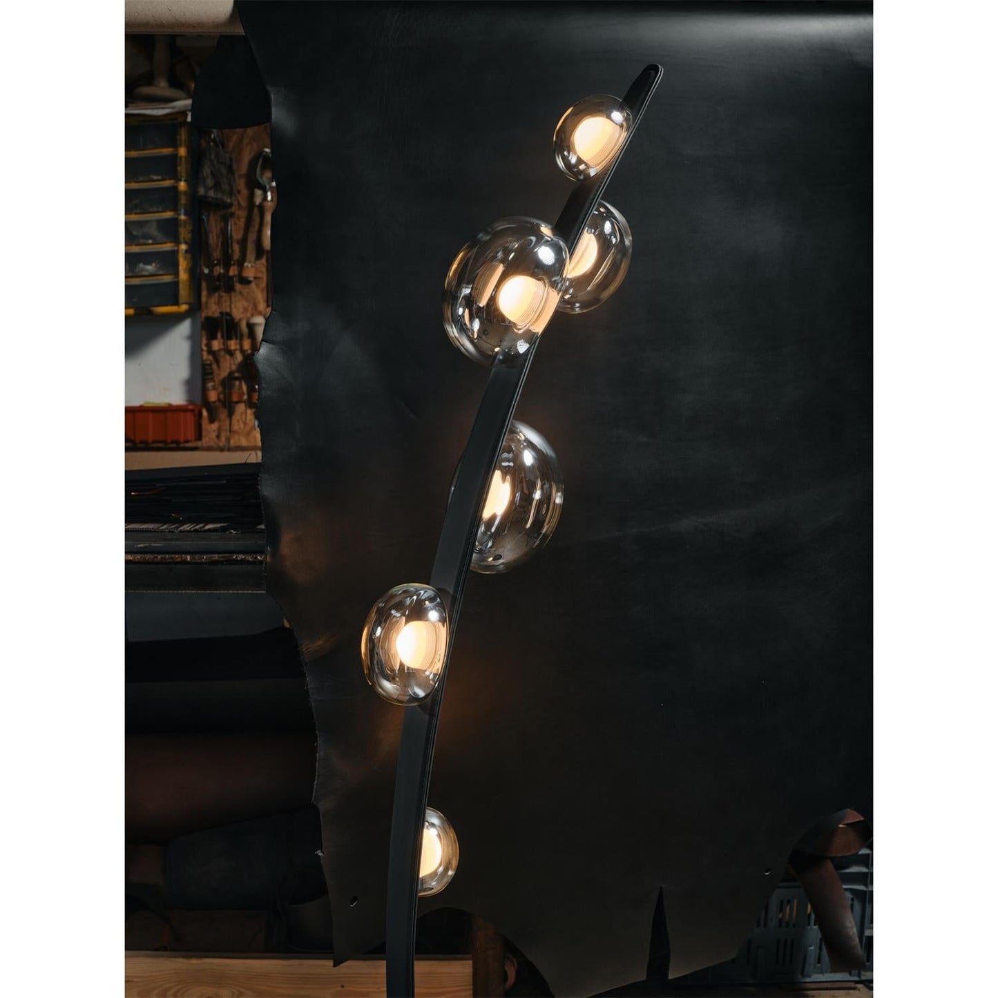 Bubbles Glass Floor Lamp - Iridescent Dew Drop LED Standing Light