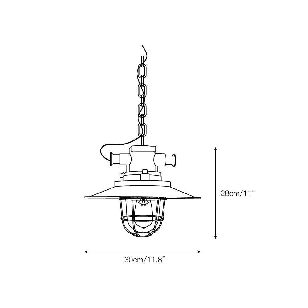 Thorlux Green Pendant Light - 1930s Factory Style Industrial Chandelier | Hardwired Kitchen & Commercial Light