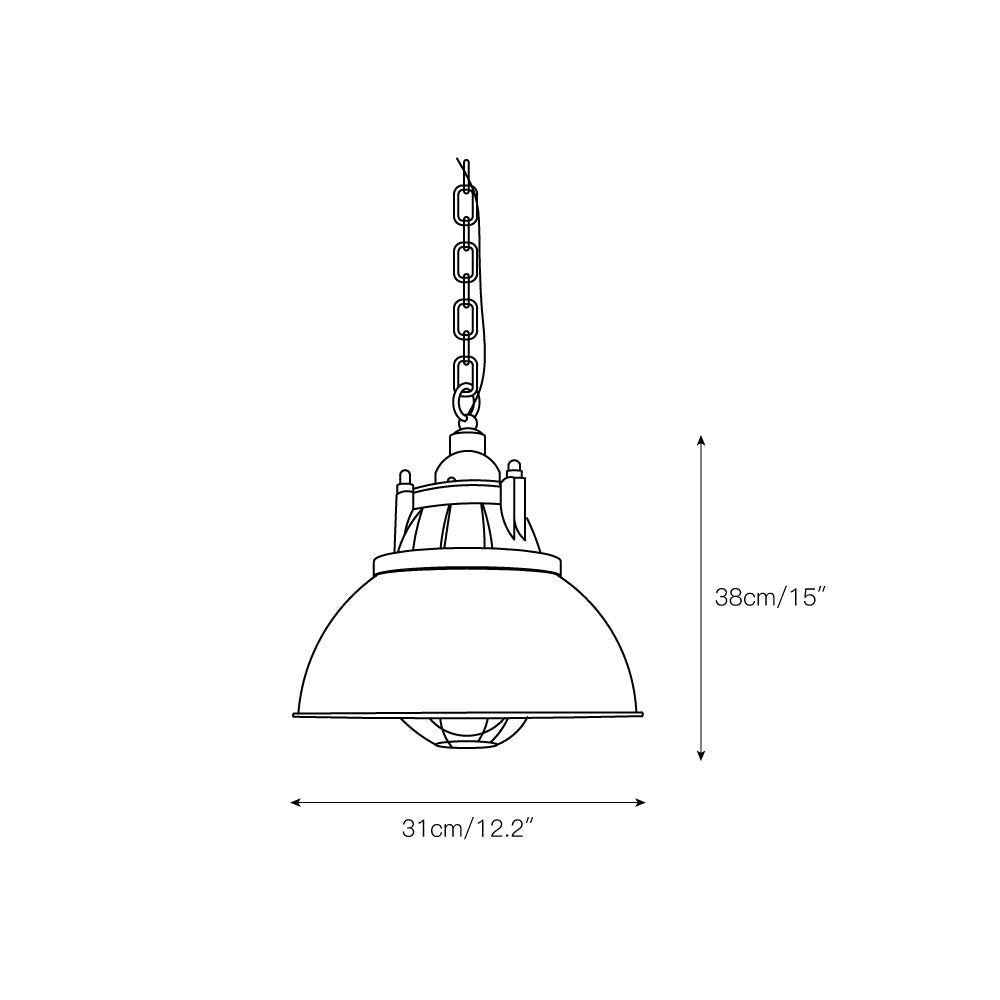 Thorlux Green Pendant Light - 1930s Factory Style Industrial Chandelier | Hardwired Kitchen & Commercial Light