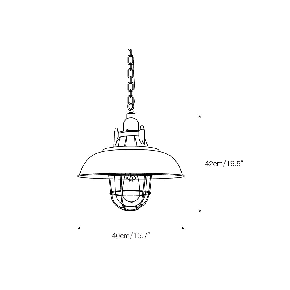 Thorlux Green Pendant Light - 1930s Factory Style Industrial Chandelier | Hardwired Kitchen & Commercial Light