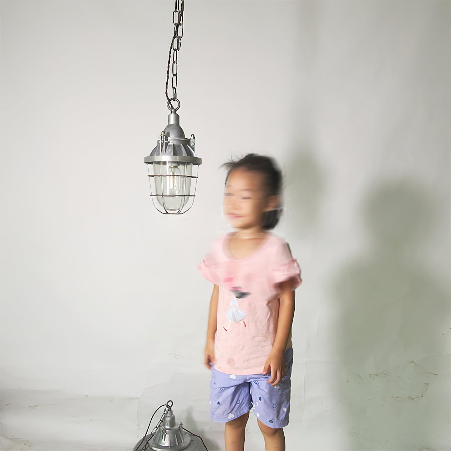 Bulkhead Cage Pendant Light - Industrial Nautical Aluminum Glass Sconce
