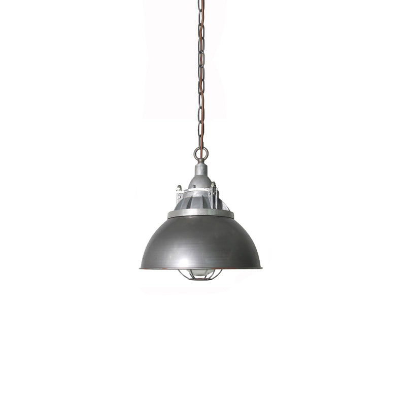 Bulkhead Cage Pendant Light - Industrial Nautical Aluminum Glass Sconce