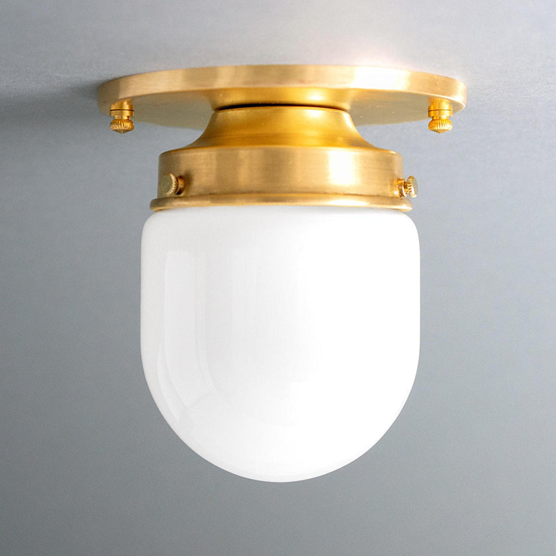 Bullet-shaped Spherical Ceiling Lamp - Mid-Century Modern Glass Flush Mount