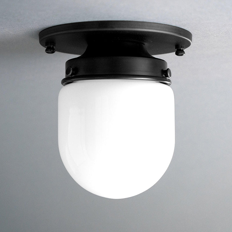 Bullet-shaped Spherical Ceiling Lamp - Mid-Century Modern Glass Flush Mount