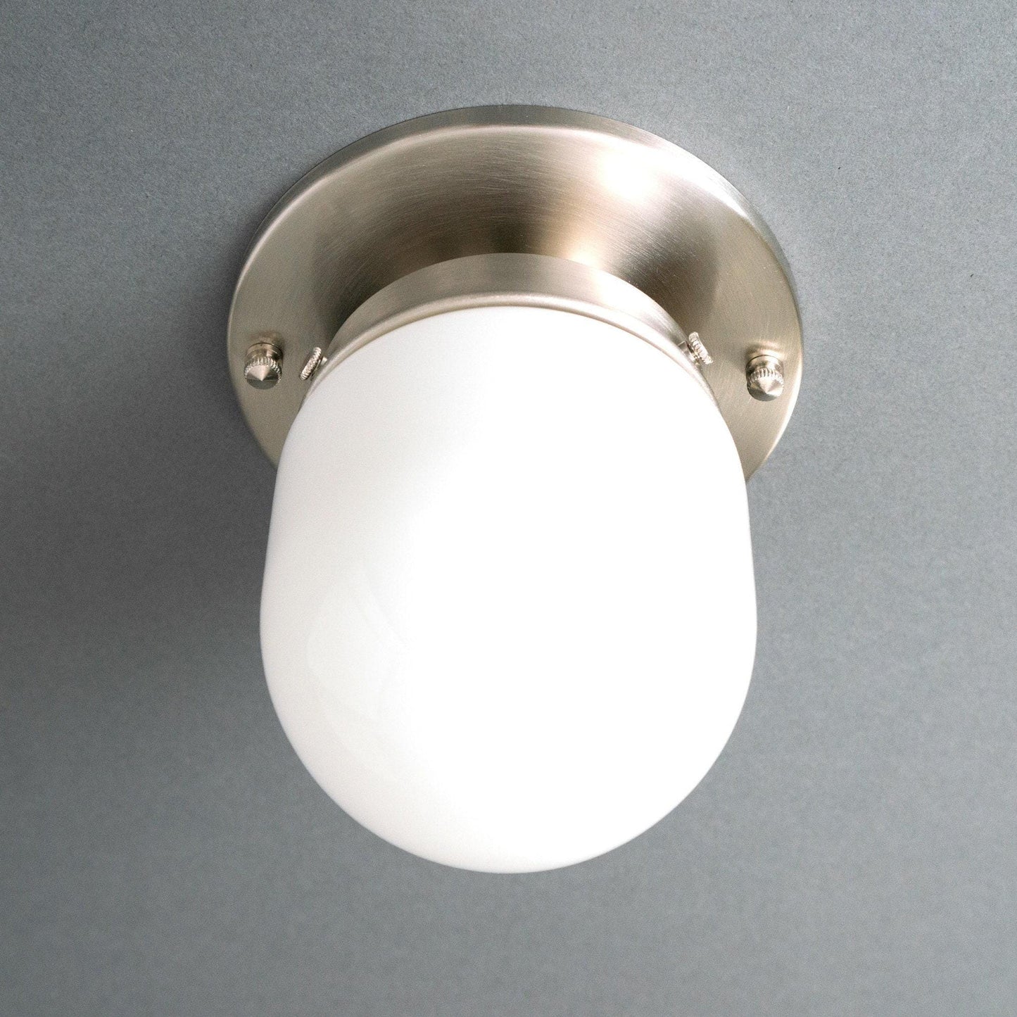 Bullet-shaped Spherical Ceiling Lamp - Mid-Century Modern Glass Flush Mount