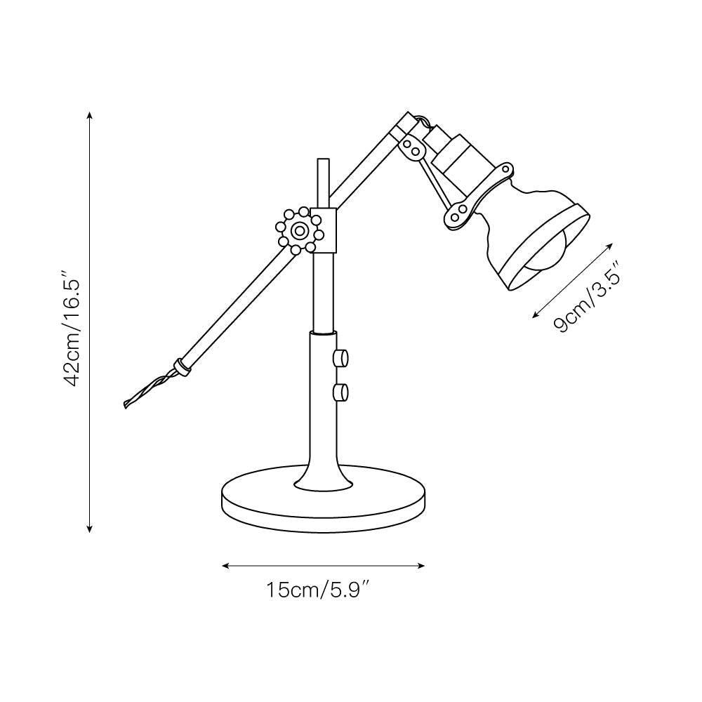 Buquet Adjustable Table Lamp - Minimalist Aluminum Task Light