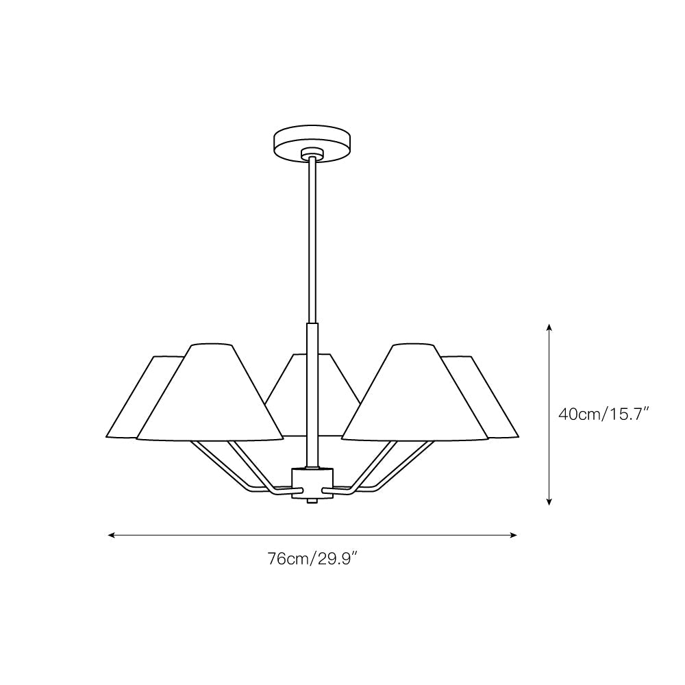 Burke Chandelier - Mid-Century Modern Multi-Head Brass Pendant Light