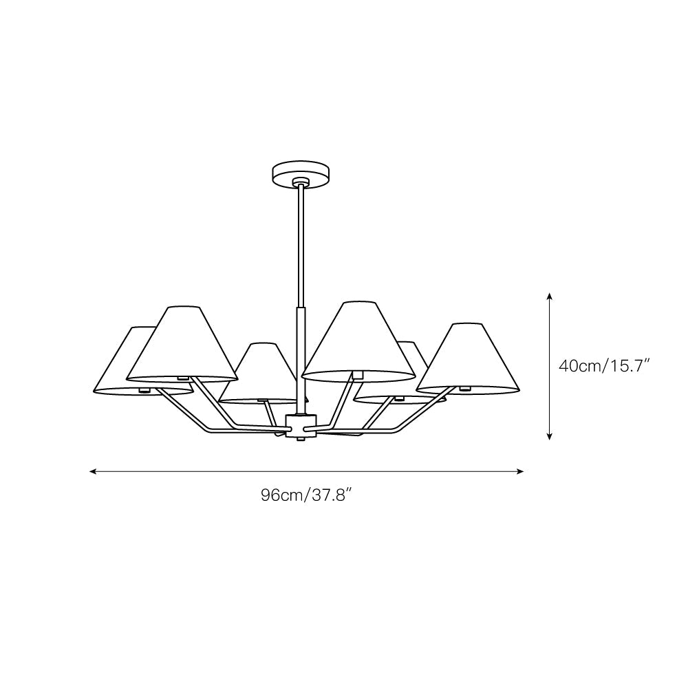 Burke Chandelier - Mid-Century Modern Multi-Head Brass Pendant Light