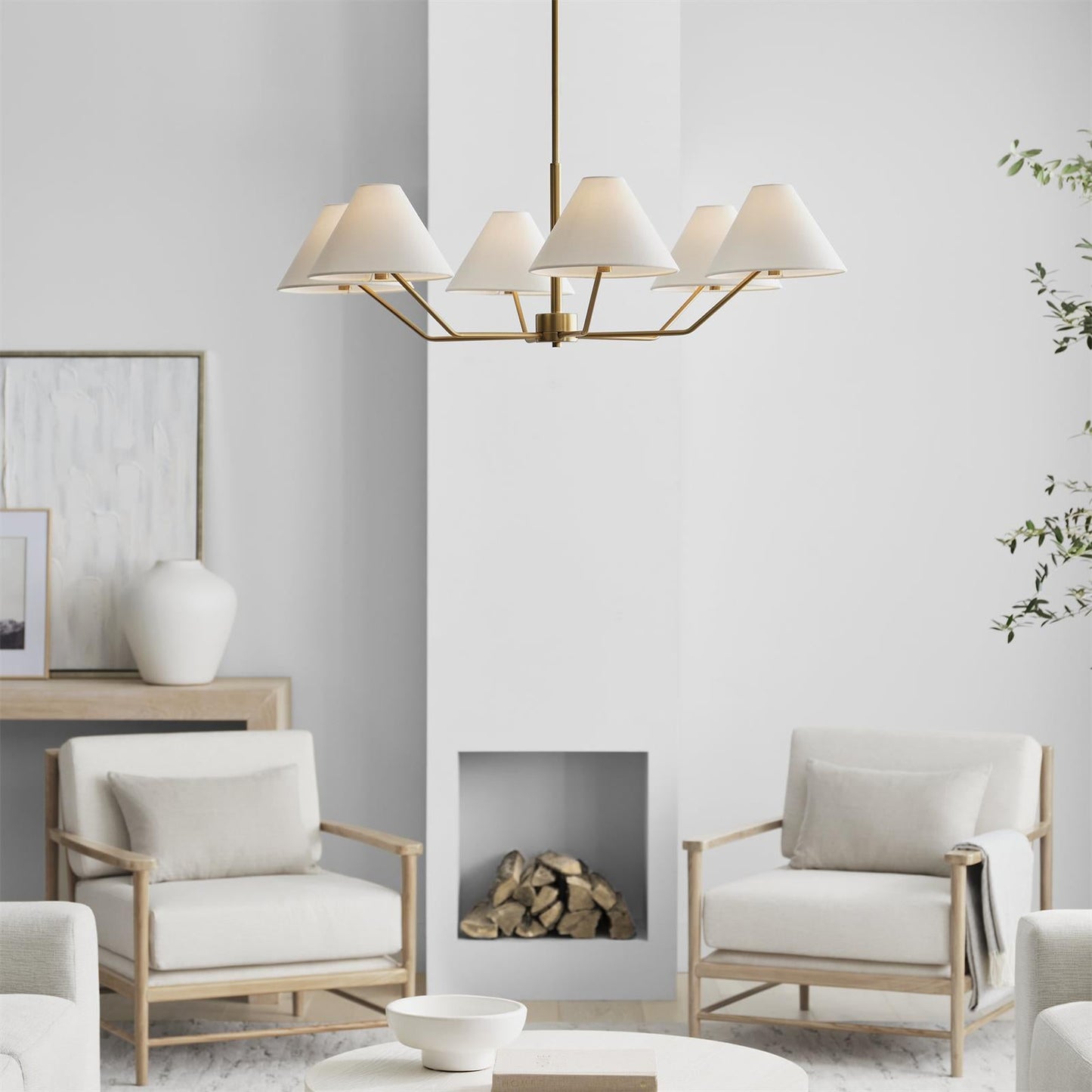 Burke Chandelier - Mid-Century Modern Multi-Head Brass Pendant Light