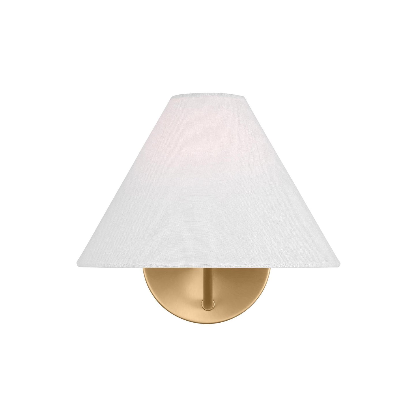 Burke Sconce - Mid-Century Modern Brass Wall Light with Fabric Shade