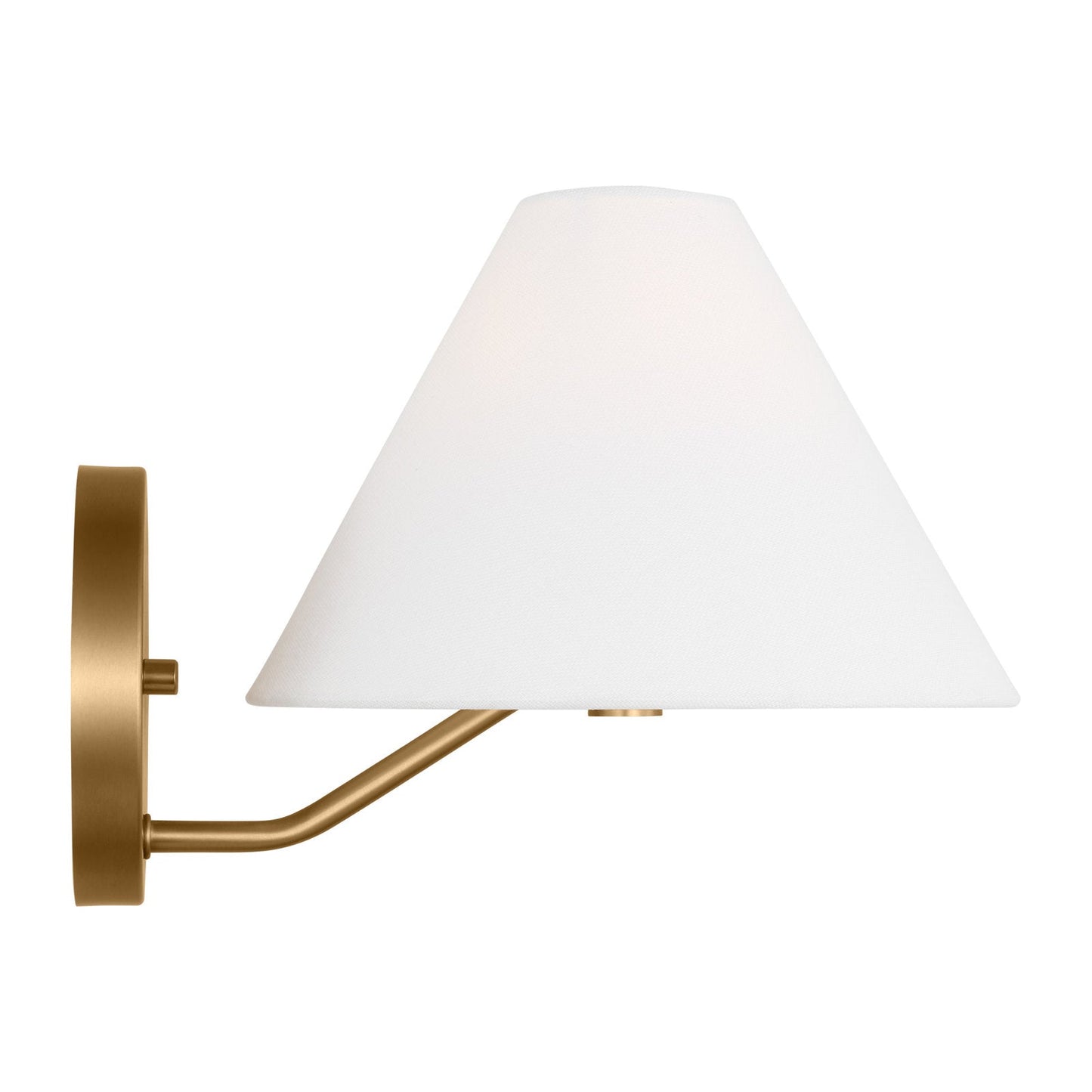 Burke Sconce - Mid-Century Modern Brass Wall Light with Fabric Shade