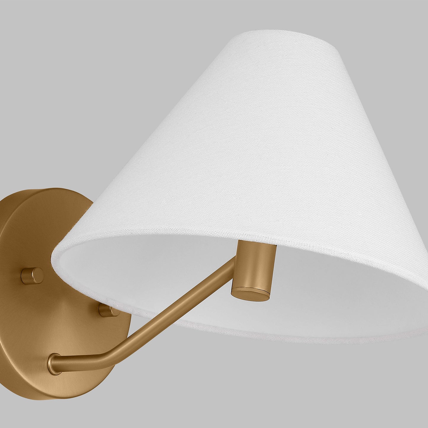Burke Sconce - Mid-Century Modern Brass Wall Light with Fabric Shade