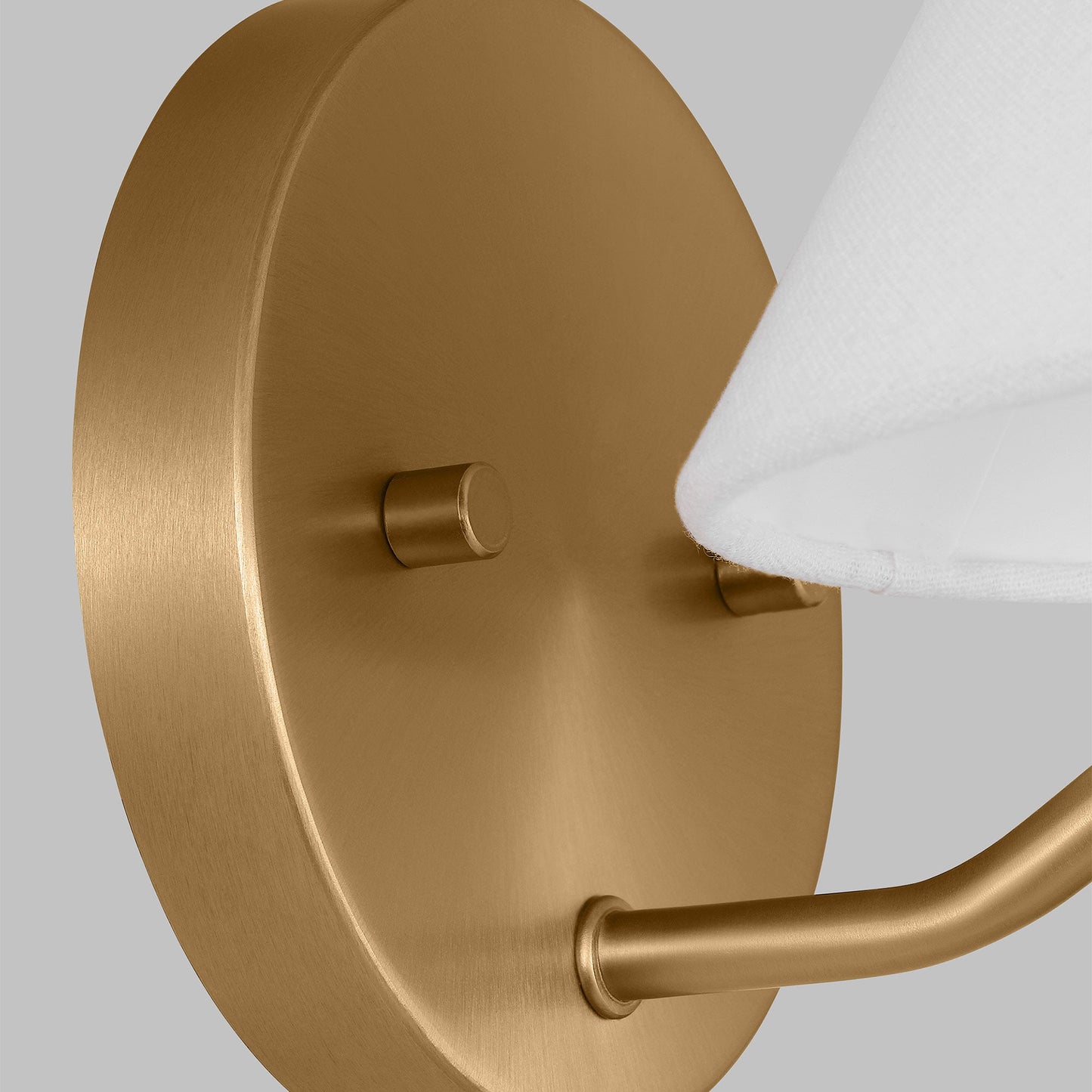 Burke Sconce - Mid-Century Modern Brass Wall Light with Fabric Shade