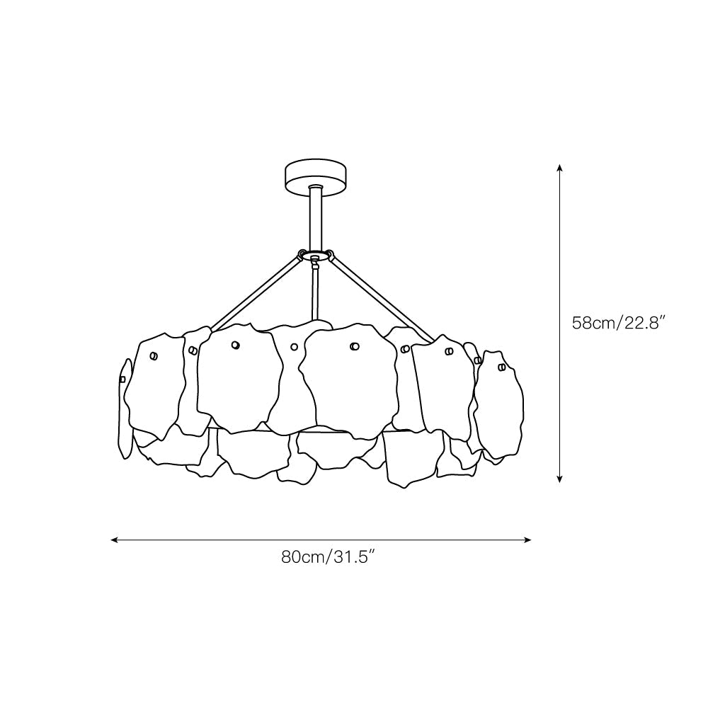 Burton Alabaster Chandelier - Postmodern Brass & Natural Stone LED Luxury Light