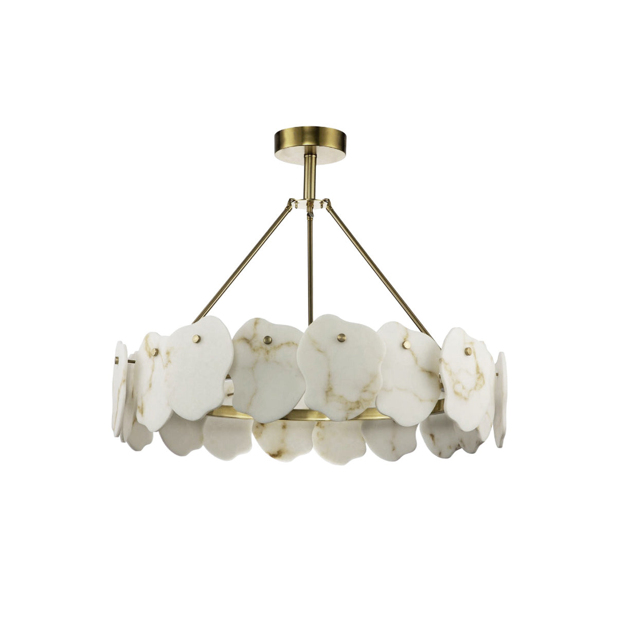 Burton Alabaster Chandelier - Postmodern Brass & Natural Stone LED Luxury Light