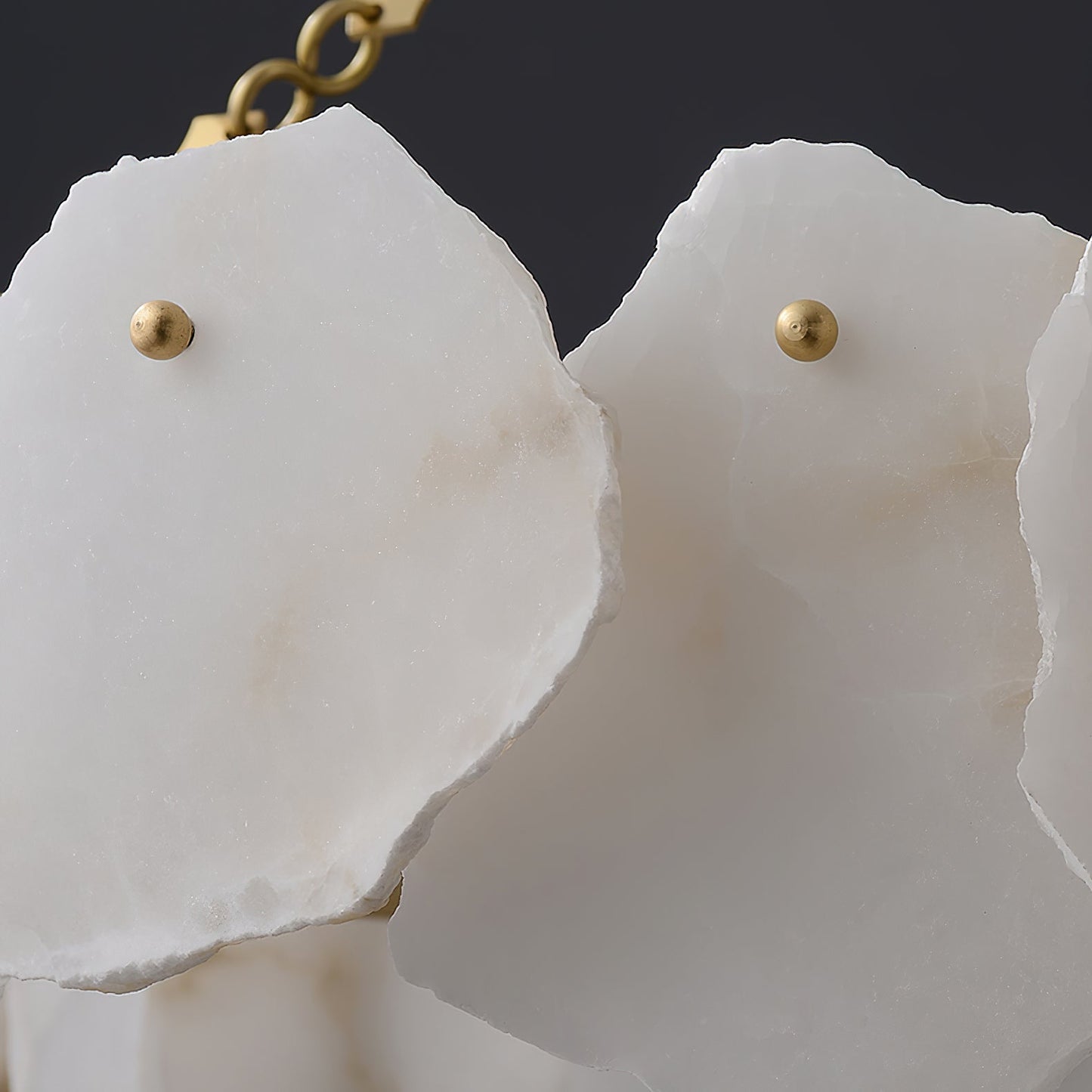Burton Marble Round Chandelier - Luxury Natural Stone & Brass LED Pendant