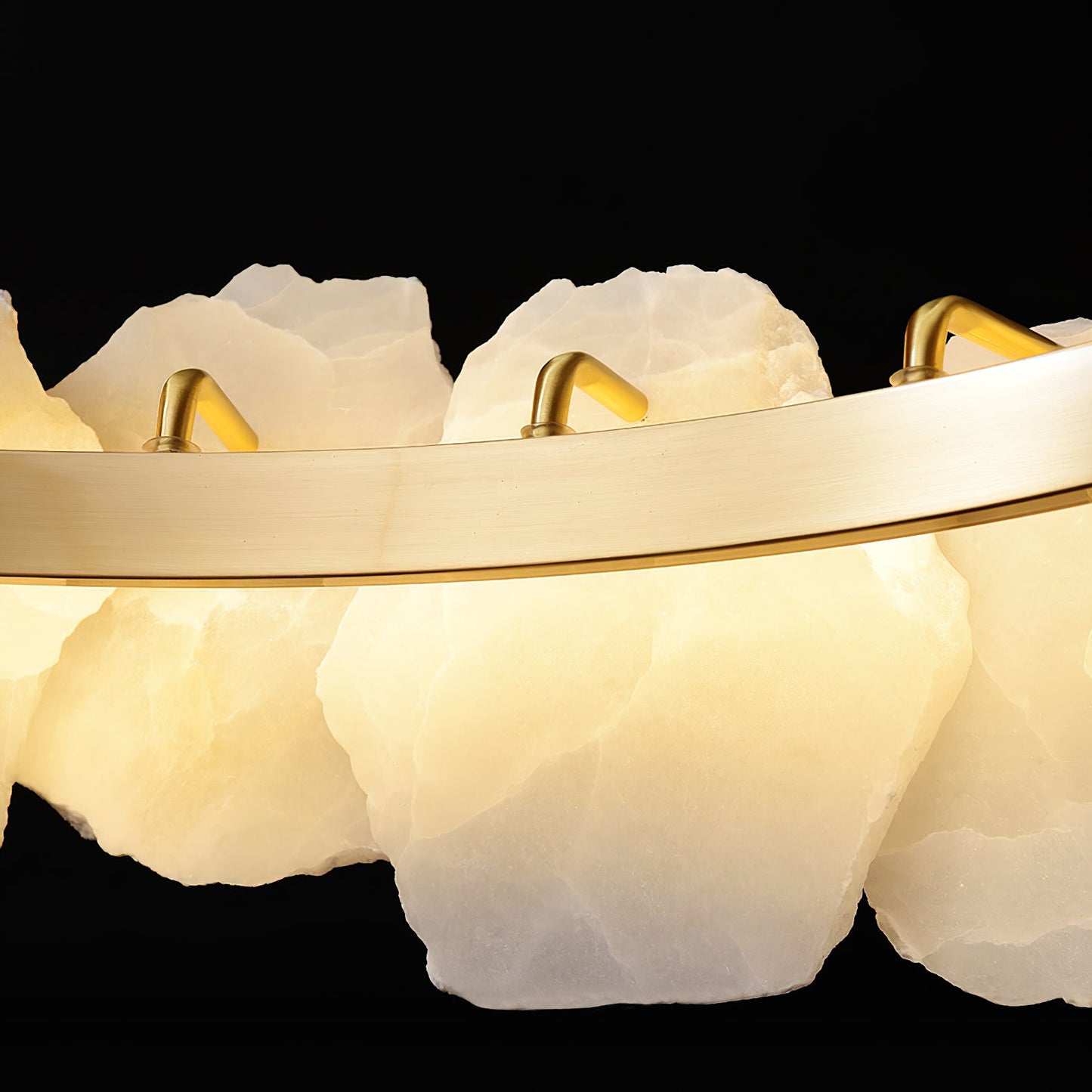 Burton Marble Round Chandelier - Luxury Natural Stone & Brass LED Pendant