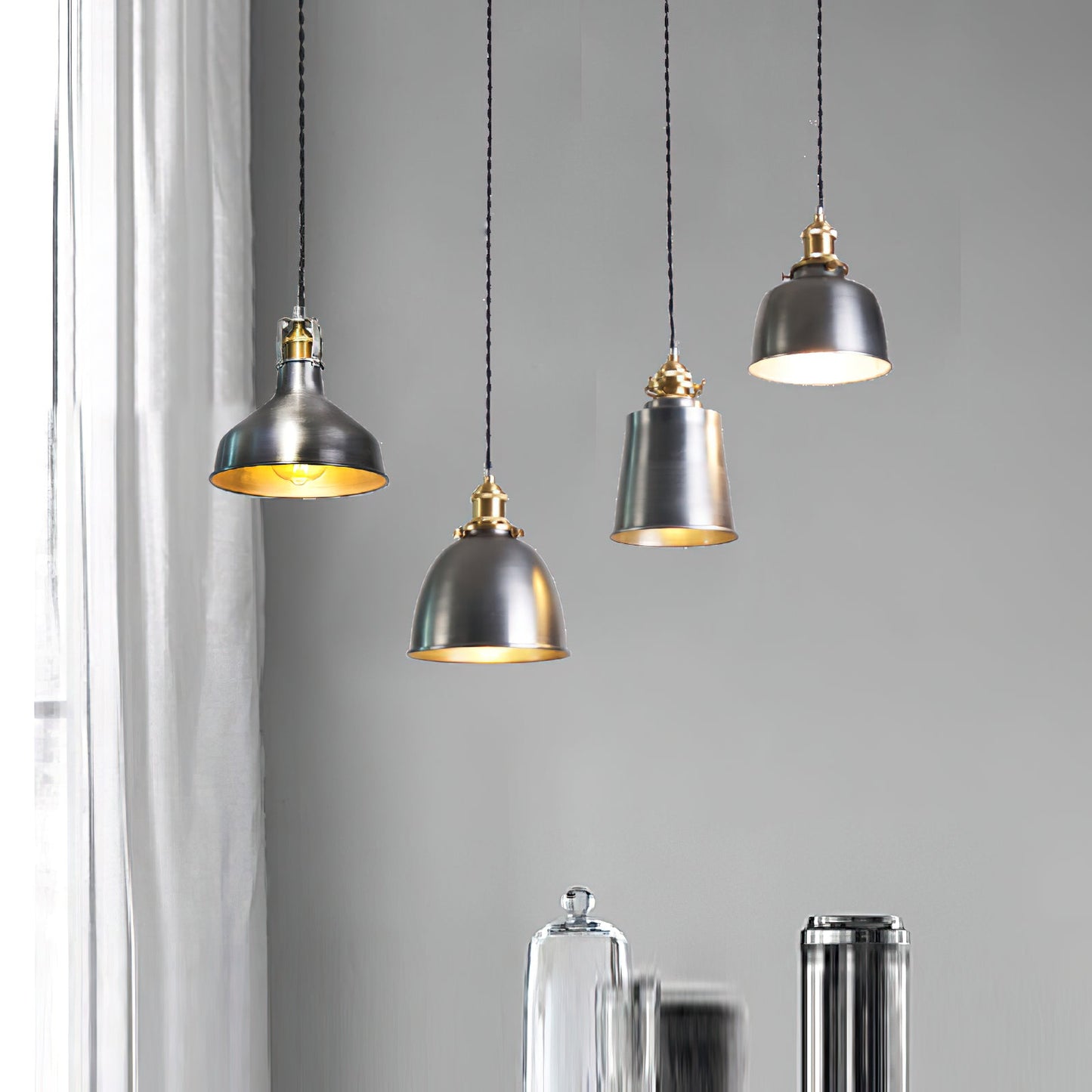 Butte Industrial Pendant Light - Modern Brass & Iron LED Hanging Lamp | BowieLight