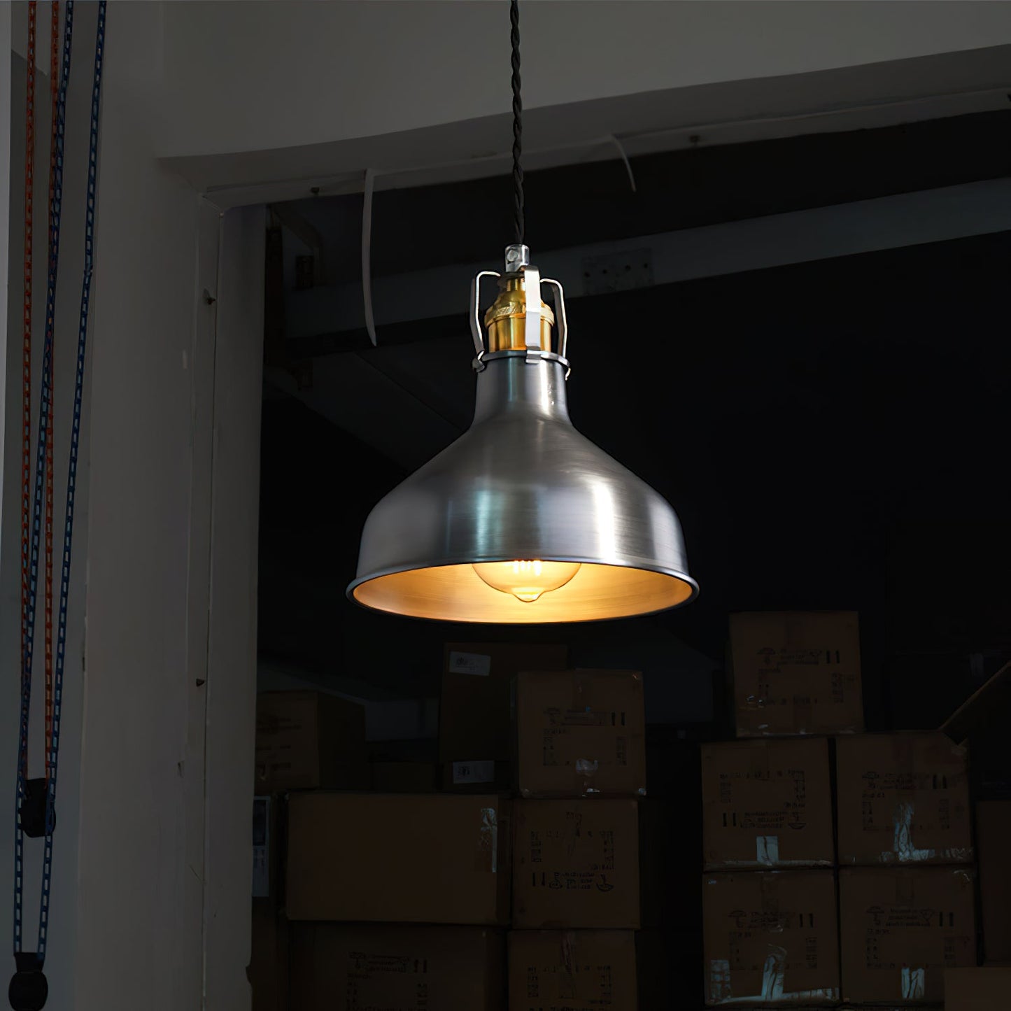 Butte Industrial Pendant Light - Modern Brass & Iron LED Hanging Lamp | BowieLight