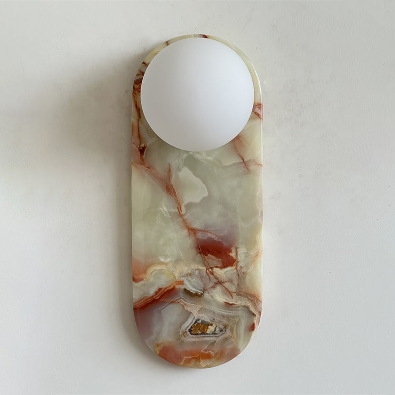 Lucie Cyan Jade Sconce - Natural Cyan Jade & Glass Mid-Century Sconce