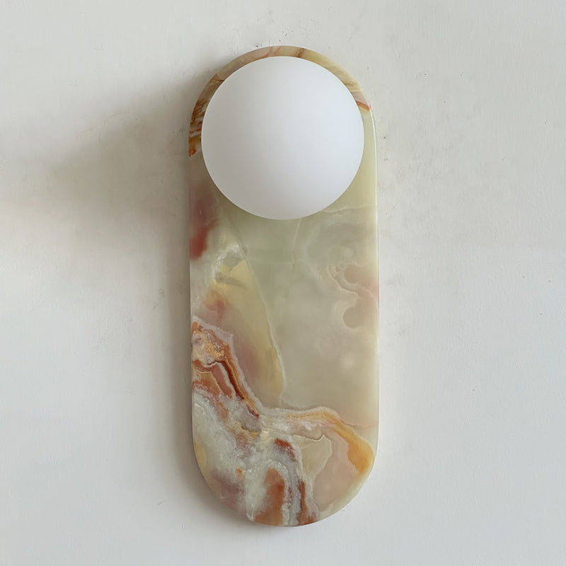 Lucie Cyan Jade Sconce - Natural Cyan Jade & Glass Mid-Century Sconce