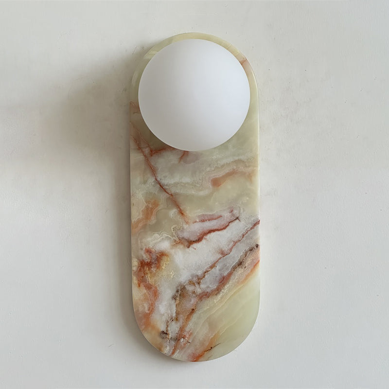 Lucie Cyan Jade Sconce - Natural Cyan Jade & Glass Mid-Century Sconce