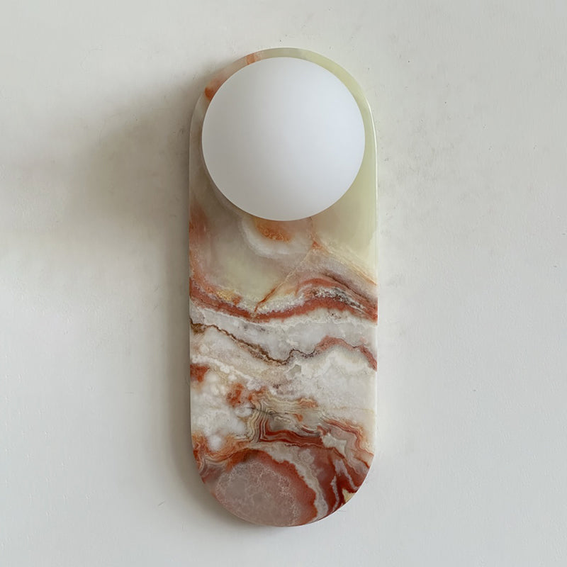 Lucie Cyan Jade Sconce - Natural Cyan Jade & Glass Mid-Century Sconce