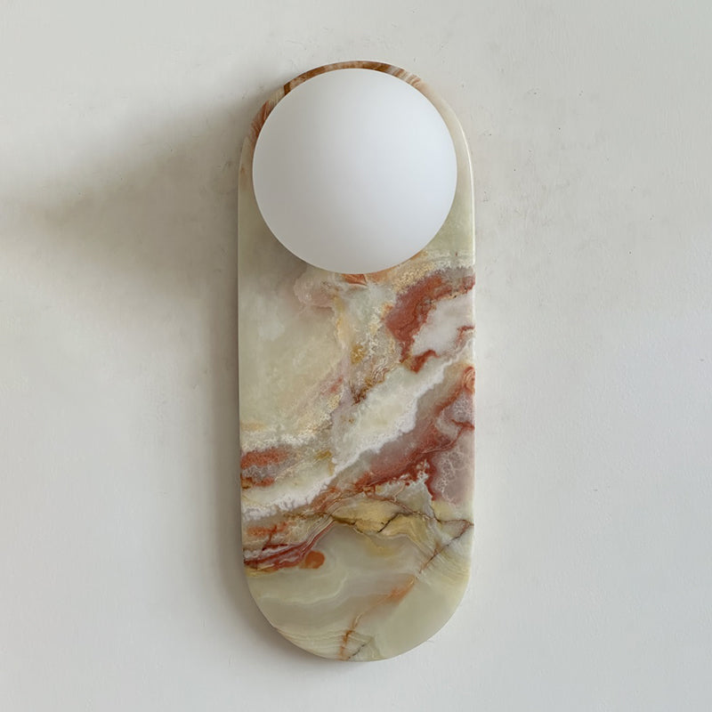 Lucie Cyan Jade Sconce - Natural Cyan Jade & Glass Mid-Century Sconce