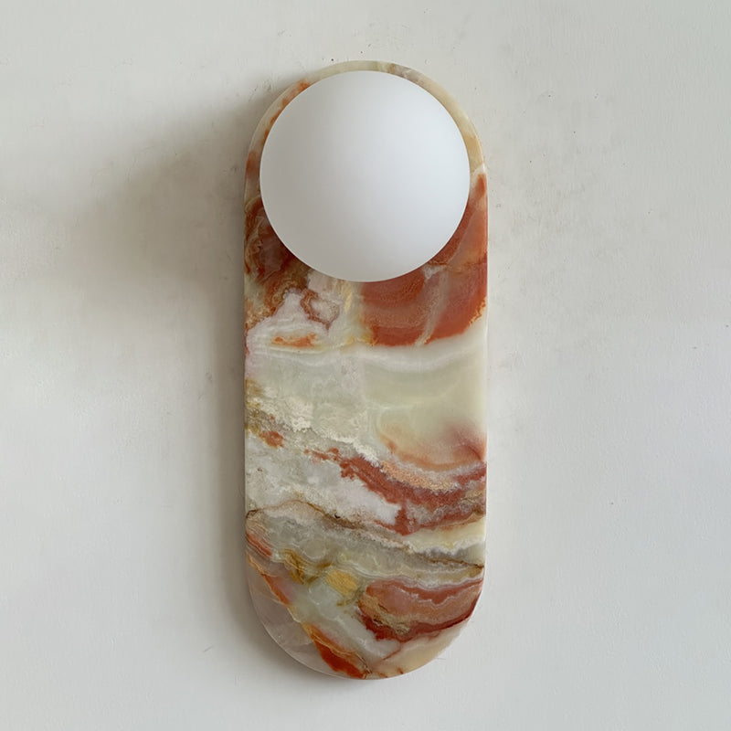 Lucie Cyan Jade Sconce - Natural Cyan Jade & Glass Mid-Century Sconce