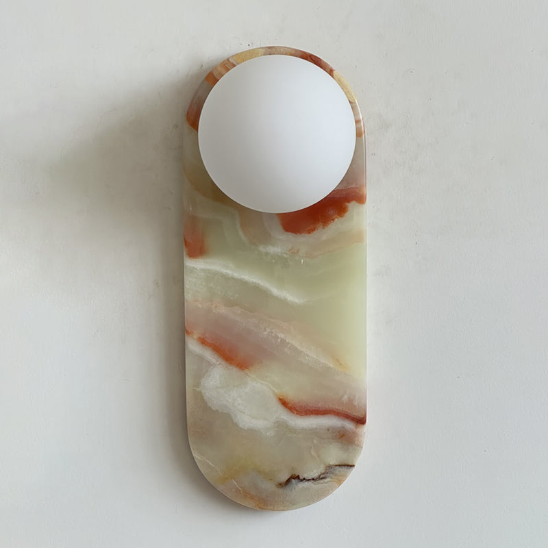 Lucie Cyan Jade Sconce - Natural Cyan Jade & Glass Mid-Century Sconce