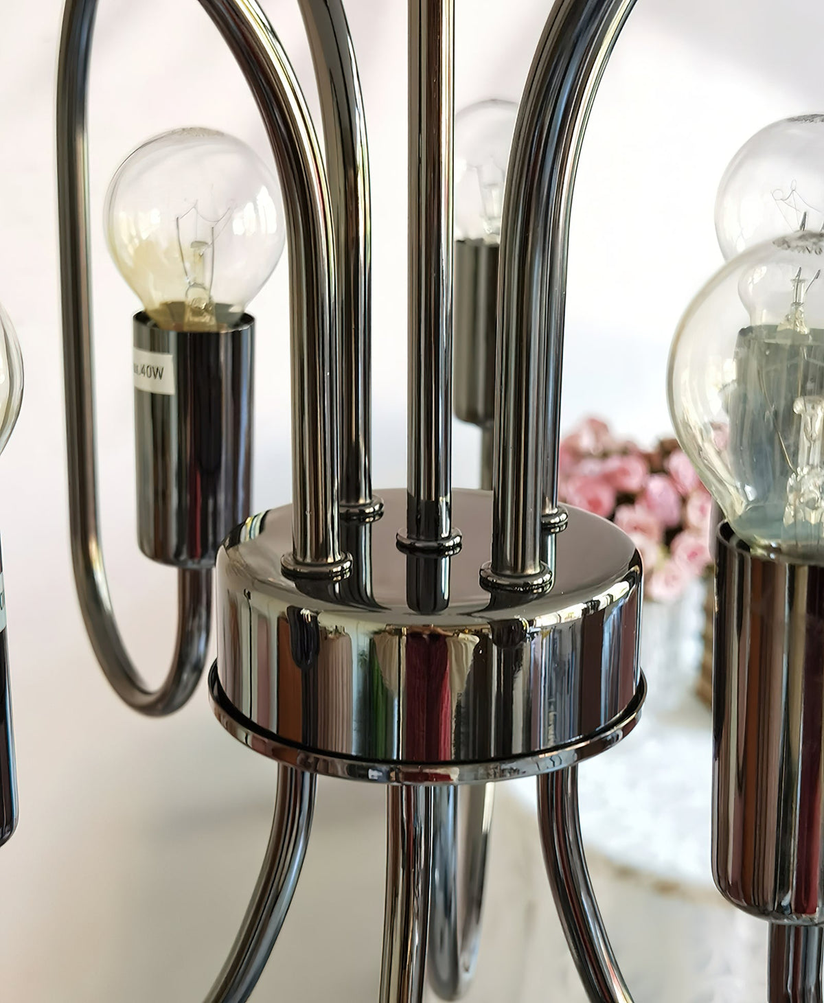 Cabry Chandelier – Modern Curved Multi-Arm Matte Black & Brass Chandelier