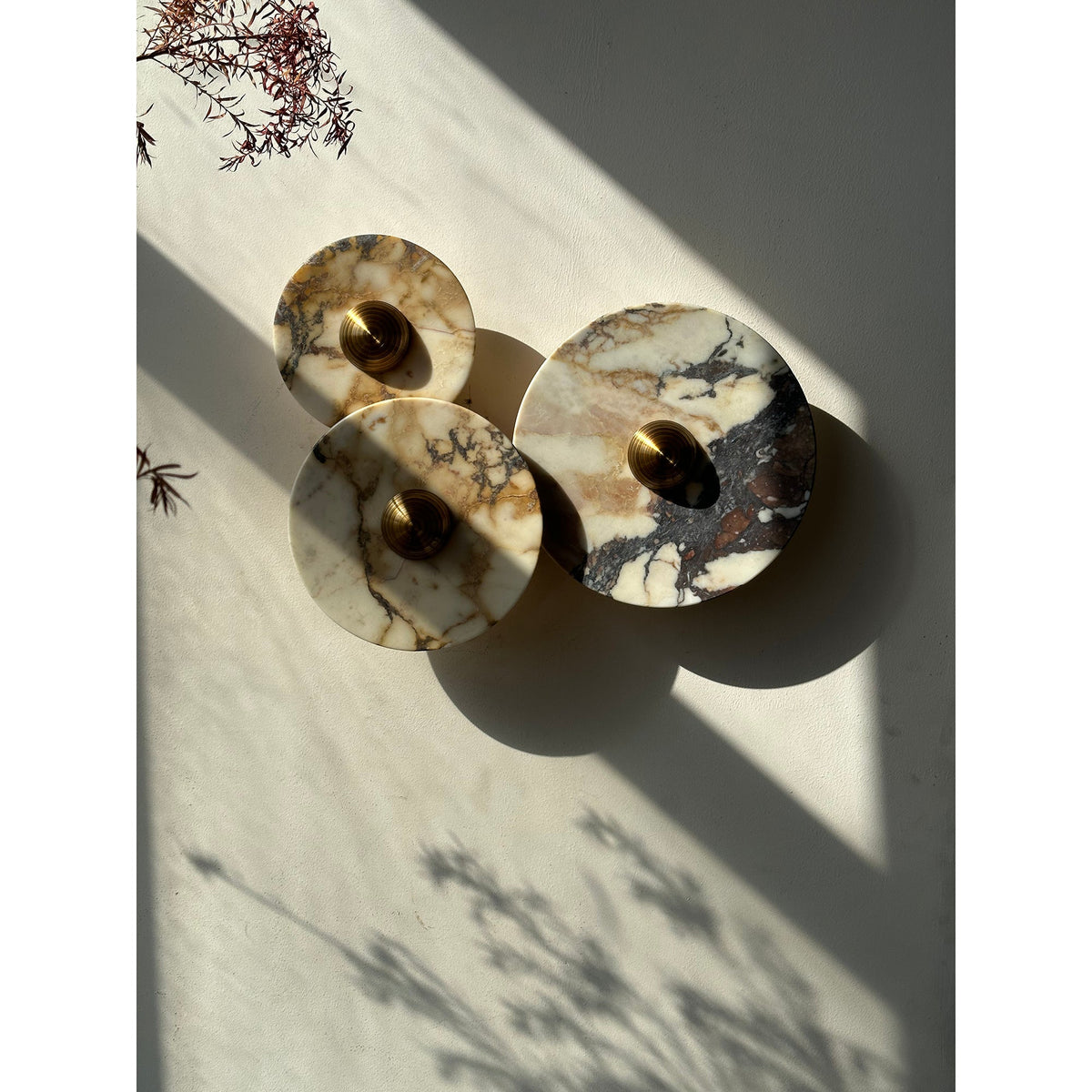 Calacatta Marble Combination Alabaster Sconce – Natural Stone & Gold LED Wall Light