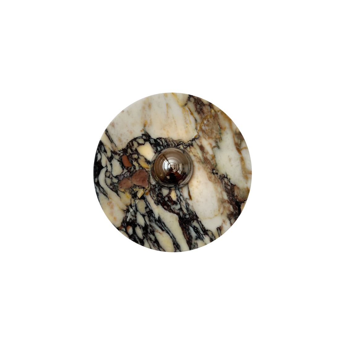 Calacatta Round Marble Sconce – Italian Calacatta Purple Marble & Chrome LED Sconce