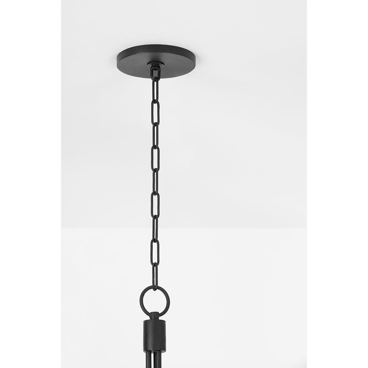Calder Chandelier – Vintage Linework Brass Frame & Linen Shade Chandelier