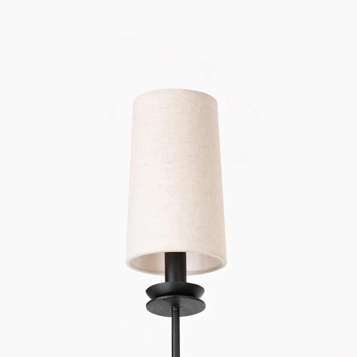 Calder Wall Lamp – Forged Iron Vintage Silhouette & Linen Shade Sconce