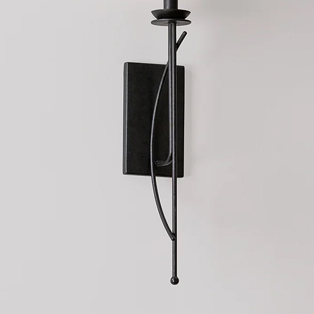 Calder Wall Lamp – Forged Iron Vintage Silhouette & Linen Shade Sconce