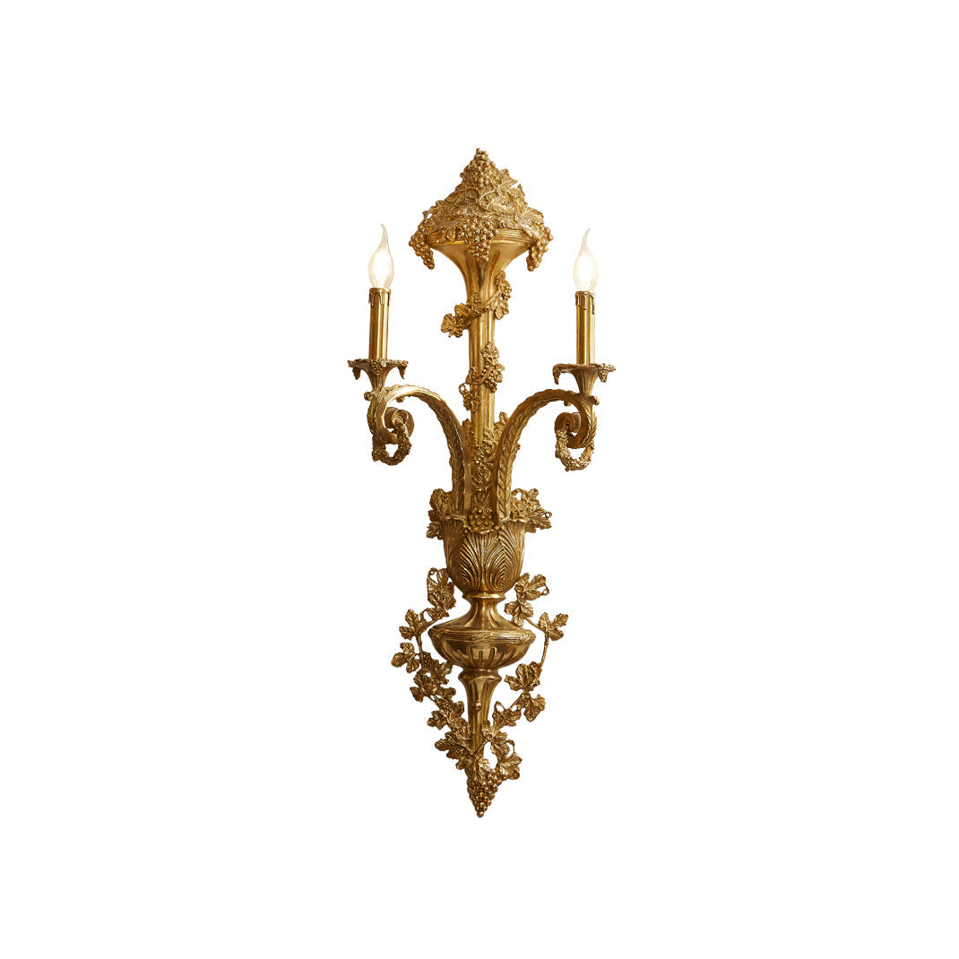 Caldwell Brass Wall Lamp – 2-Head Vertical Solid Brass Wall Sconce
