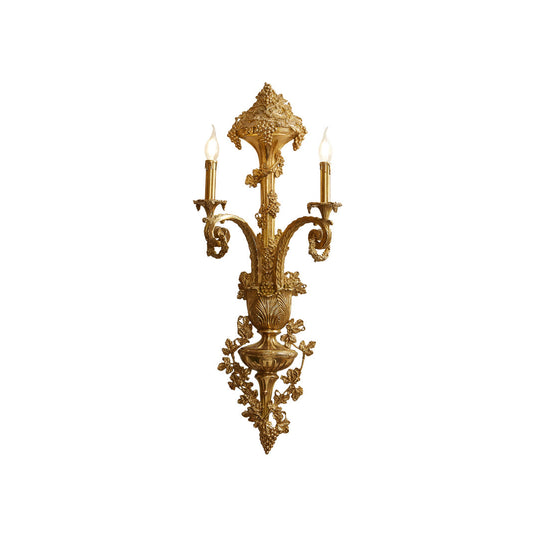 Caldwell Brass Wall Lamp – 2-Head Vertical Solid Brass Wall Sconce