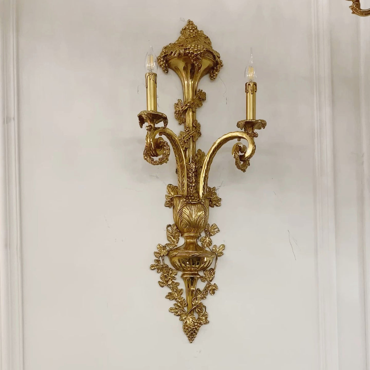 Caldwell Brass Wall Lamp – 2-Head Vertical Solid Brass Wall Sconce