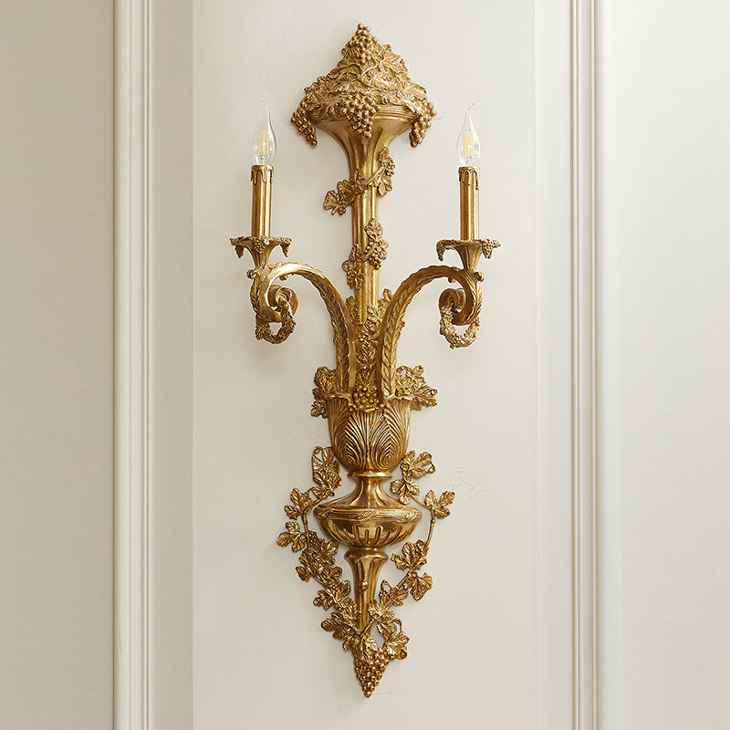 Caldwell Brass Wall Lamp – 2-Head Vertical Solid Brass Wall Sconce