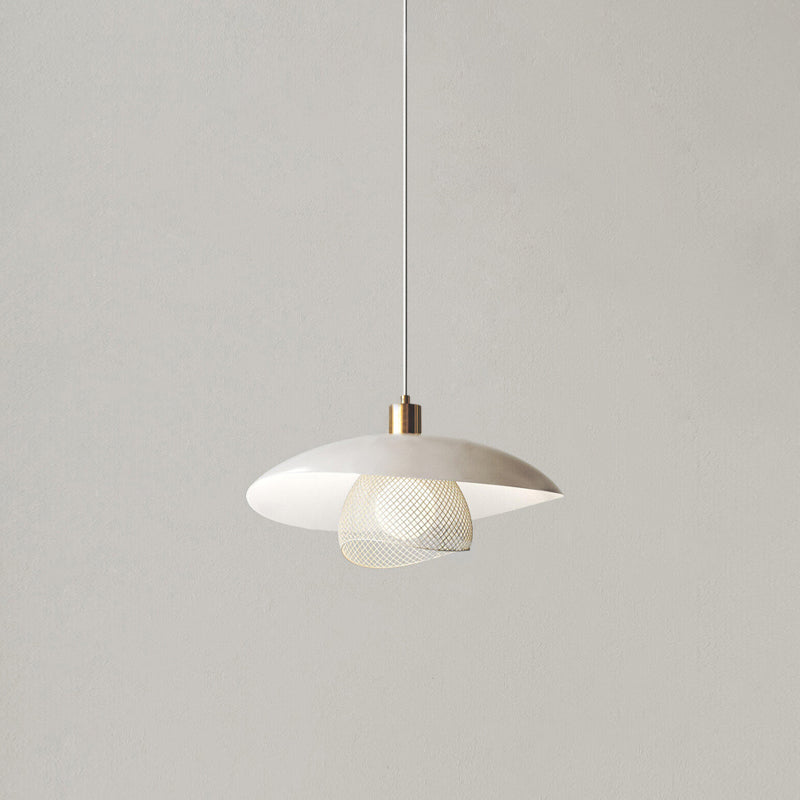Califolio Floyd Pendant Lamp – Perforated Basket Shade & Opal Glass Globe Pendant