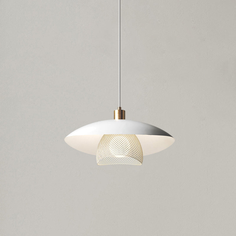 Califolio Floyd Pendant Lamp – Perforated Basket Shade & Opal Glass Globe Pendant