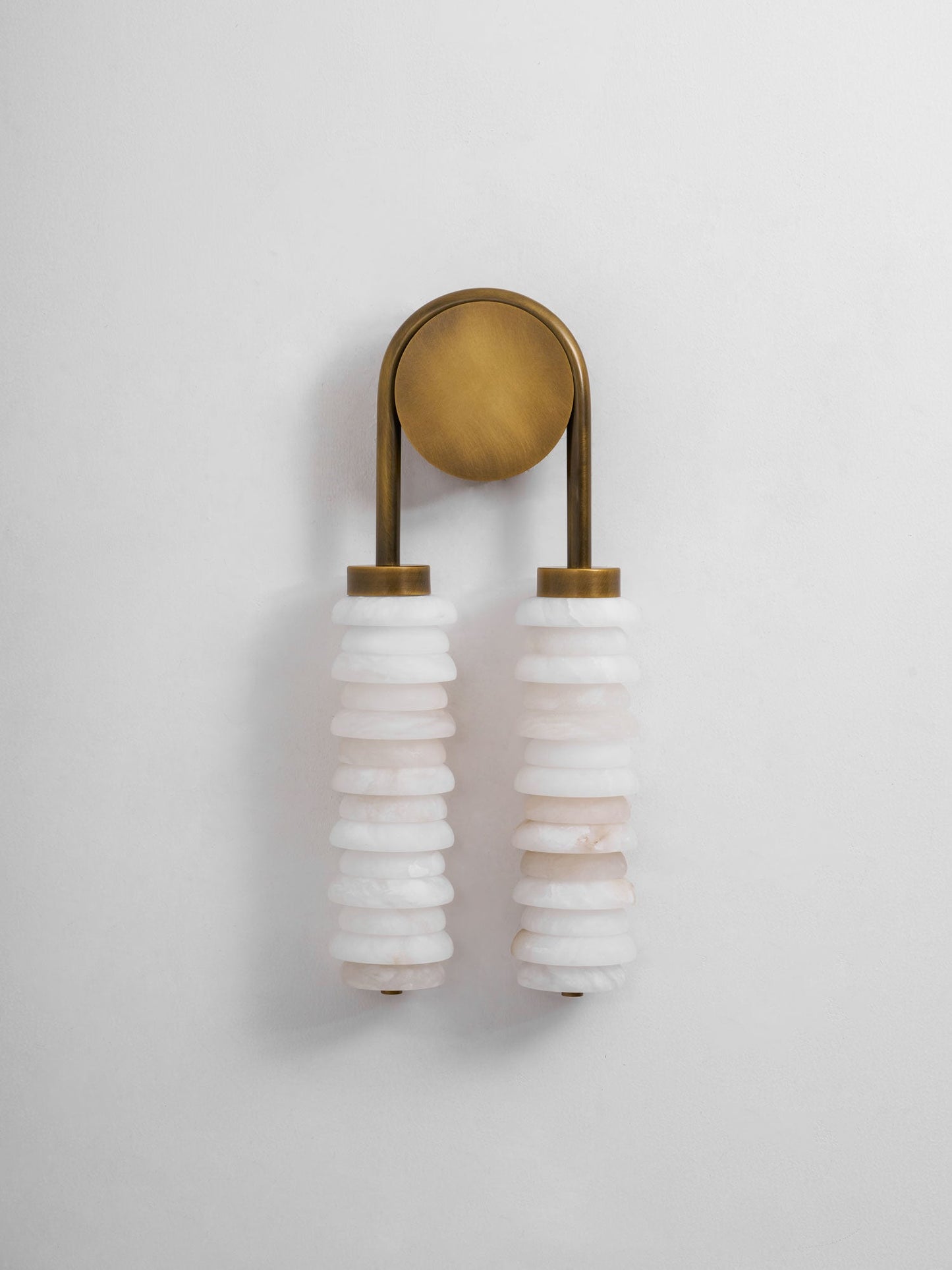 Payson Double Alabaster Wall Lamp - Dual Natural Stone & Brass LED Sconce | Luxury Art Deco Lighting