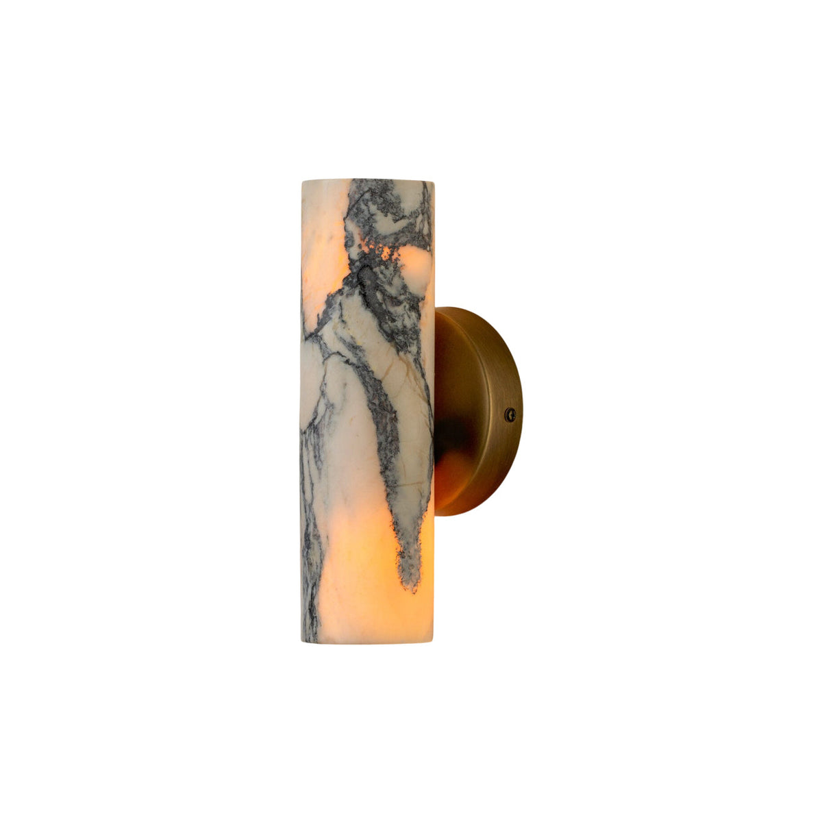 Calla Wall Lamp – Natural Marble Cylindrical Wall Sconce